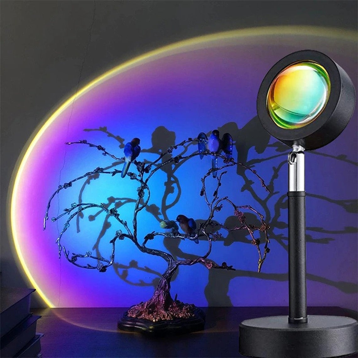 Viral Tiktok Sunset/ Rainbow LED Projection Lamp Viral Lamp Etsy