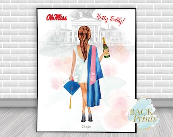 Personalized Ole Miss Graduation Print, Class of 2025 Gift for Daughter, Custom University of Mississippi Wall Art