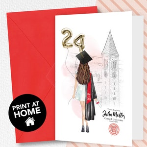 Cartão de felicitações de formatura, Universidade de Cornell, Presente de formatura, Presente personalizado, Impressão de formatura, Presente de formatura de filha, Classe de 2025
