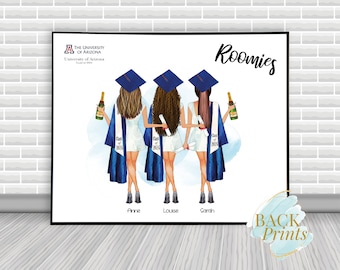 Roommate Gift, Besties Gift, University Graduation, Custom Graduate Print, Graduation 2024, Arizona University gift, Grad Gift 2024