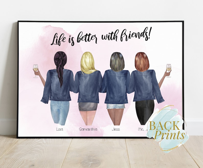 Best Friends Printable Girlfriends Gift Personalized Print - Etsy