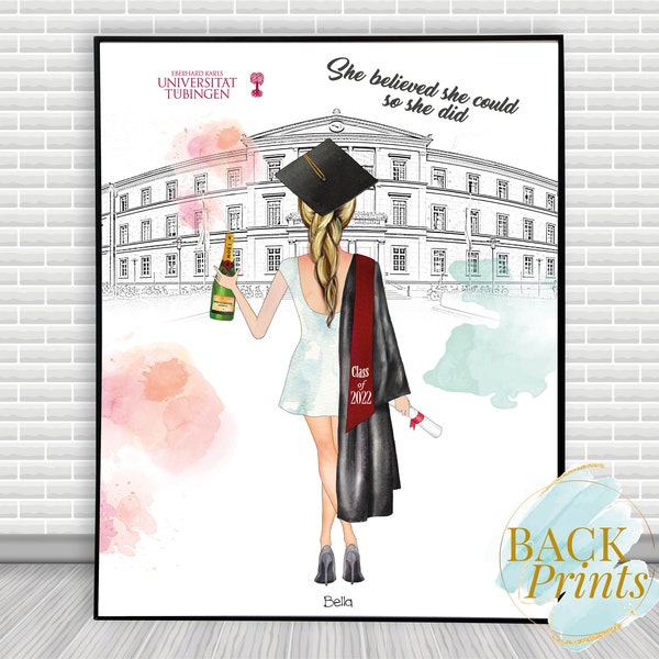 Abitur 2023, Uni Graduation gift, Schulabschluss, Tübingen Universität, Personalised gift, Uni abschluss, beste freundin geschenk