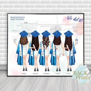 Roommates gift, Best friends graduation, Besties graduation gift, Personalized friends print,  University graduation gift, Graduated gift