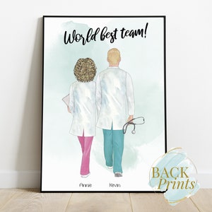 Doctors Gift Print, Custom Doctor Wall Art, Doctor Thank You Gift, Nurses, Med Students, Doctor Team Gift