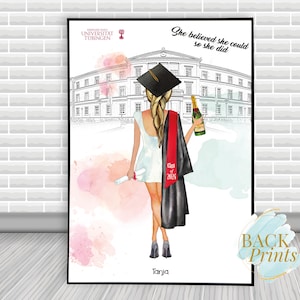 Abitur 2025, Uni Graduation Gift, Schulabschluss, Tübingen Universität, Cadeau personnalisé, Uni abschluss, beste freundin geschenk