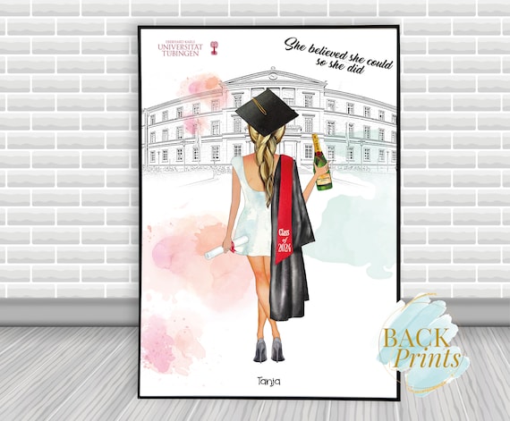 Abitur 2025, Uni Graduation Gift, Schulabschluss, Tübingen Universität, Cadeau personnalisé, Uni abschluss, beste freundin geschenk