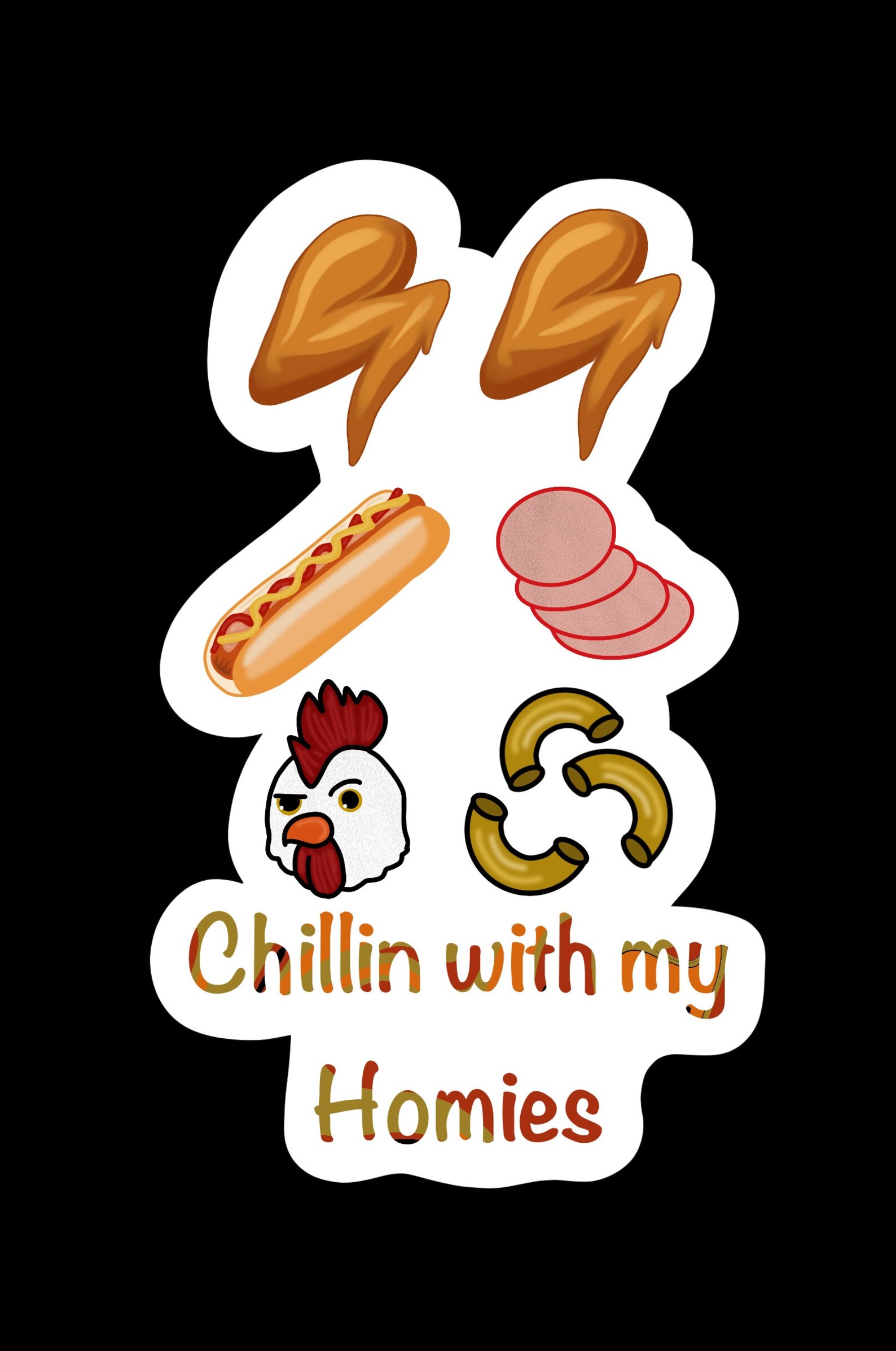 Chicken Wing Chicken Wing Hot Dog and Bologna Sticker Etsy