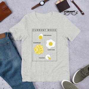 Funny Egg T-shirt, Scramble eggs, Breakfast, Fried Egg, Mood, Foodie gift, Short-Sleeve, Unisex, T-Shirt image 2