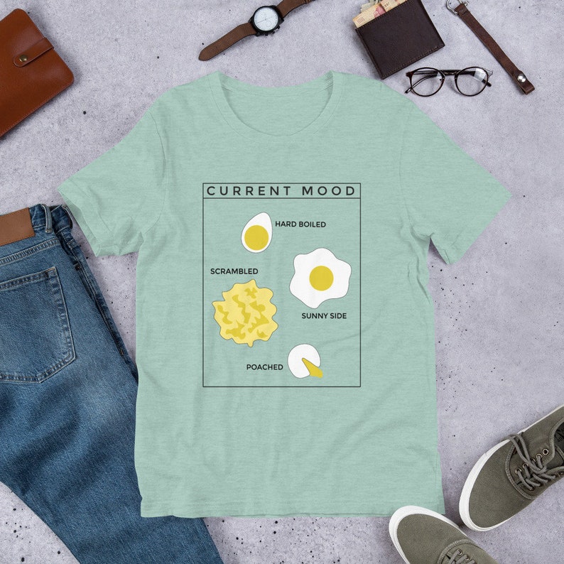 Funny Egg T-shirt, Scramble eggs, Breakfast, Fried Egg, Mood, Foodie gift, Short-Sleeve, Unisex, T-Shirt image 3