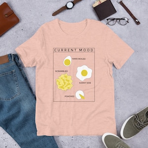 Funny Egg T-shirt, Scramble eggs, Breakfast, Fried Egg, Mood, Foodie gift, Short-Sleeve, Unisex, T-Shirt image 4