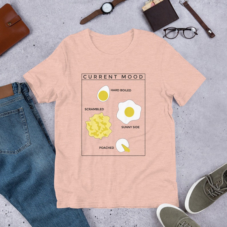 Funny Egg T-shirt, Scramble eggs, Breakfast, Fried Egg, Mood, Foodie gift, Short-Sleeve, Unisex, T-Shirt image 4