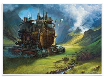 Art Print Immortal Engine: Luxembourg, Landscape Movie Poster Inspired, Printed with Archival-Ink, Signed by the Artist