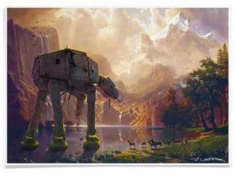 Art Print ATAT - 3 legged Walker at Sierra Nevada Landscape, Printed with Archival-Ink, Art Signed by Artist