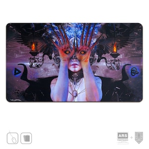 Oni Ni Tenome: alfombrilla de ratón gótica inspirada en la película, tapete de juego TCG fabricado en Alemania, arte exclusivo firmado por el artista