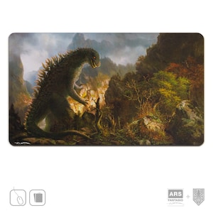 Playmat Kaiju en las montañas, MTG Mat, tcg Playmat, XL Mousepad Made in Germany, pastiche firmado por el artista