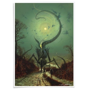 Stampa artistica di Nyarlathotep, stampa degli avatar di Cthulhu ispirata a Lovecraft, realizzata con inchiostro d'archivio, firmata dall'artista