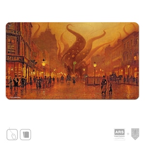 Playmat Shub Niggurath: tapete de juego inspirado en Lovecraft, fabricado en Alemania y firmado por el artista