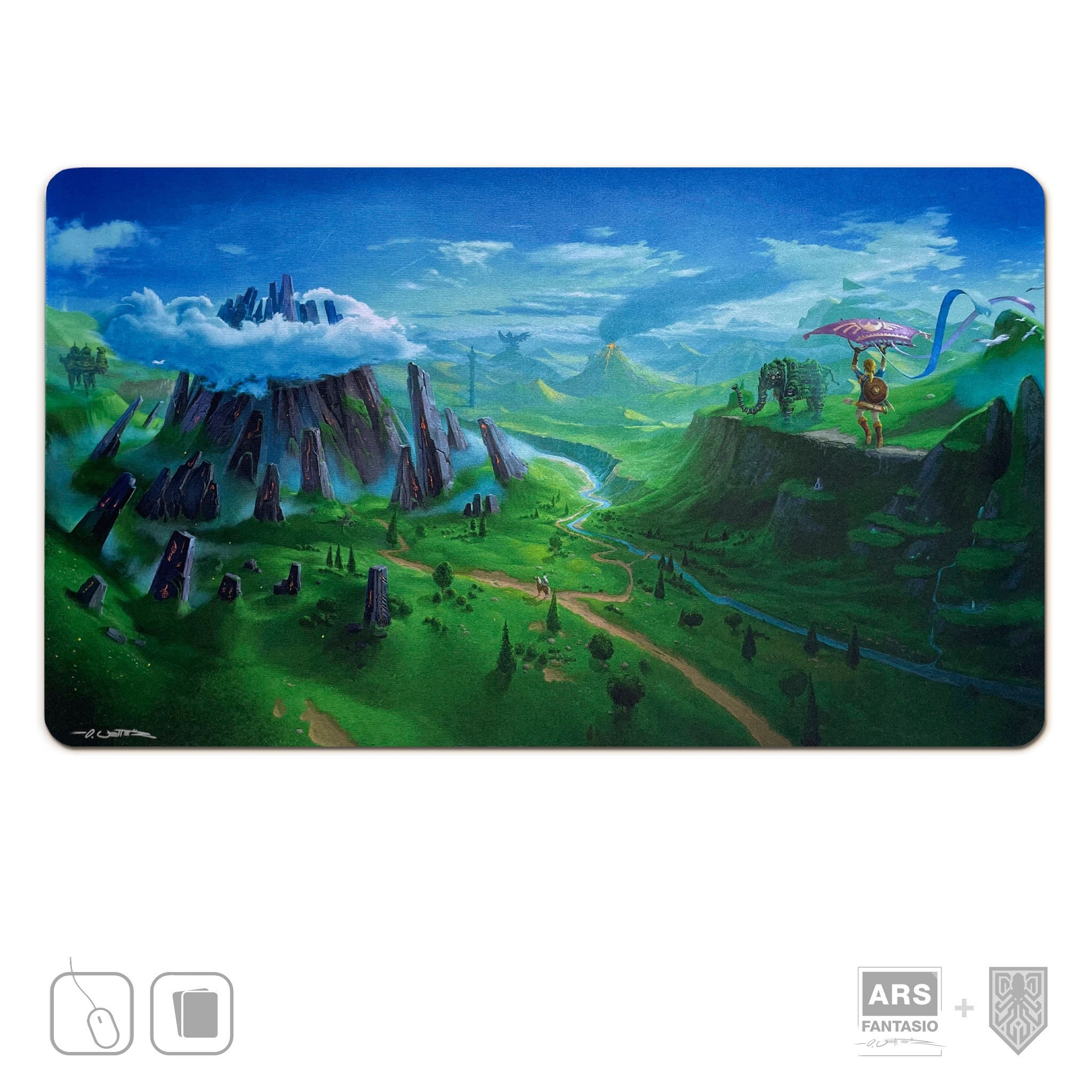 Breath of the Wild TCG Gaming Mat, Original Landscape Art Made in