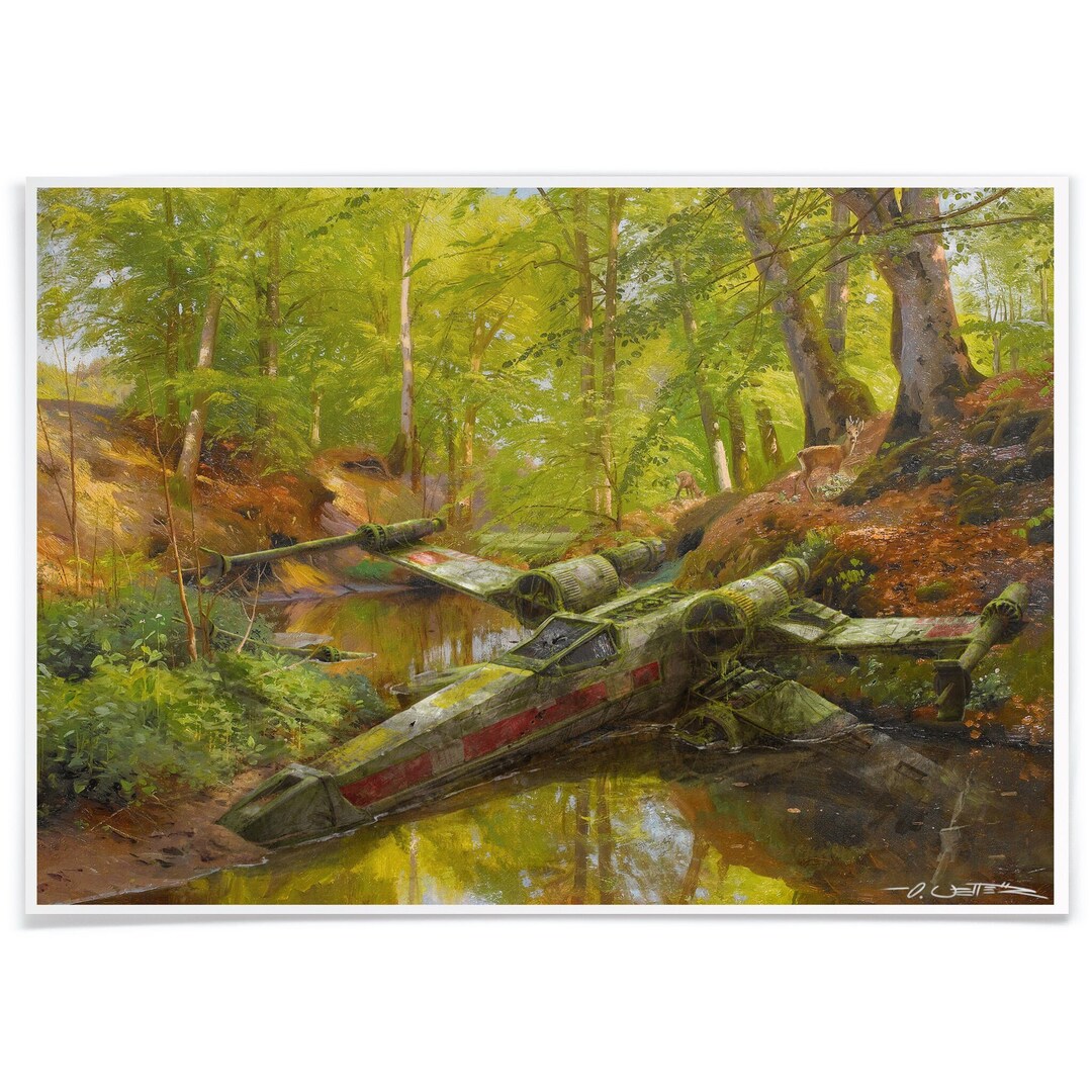 Art Print of Xwing Underneath Trees, Poster Printed With Archival-ink ...