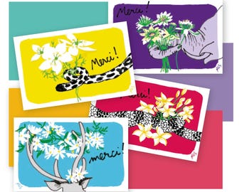 4 mini-cartes MERCI
