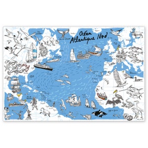 Carte illustrée de l'Atlantique