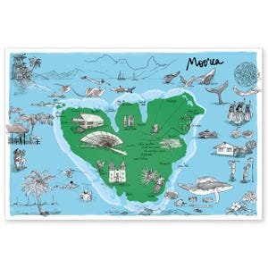 Postkarte mit Illustration von Moorea