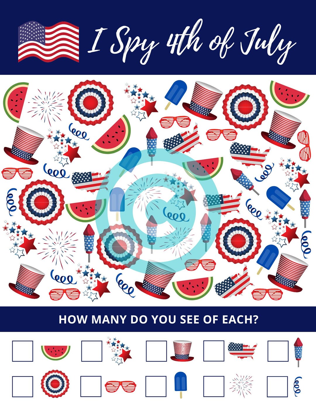4th of July Activity printable - Etsy