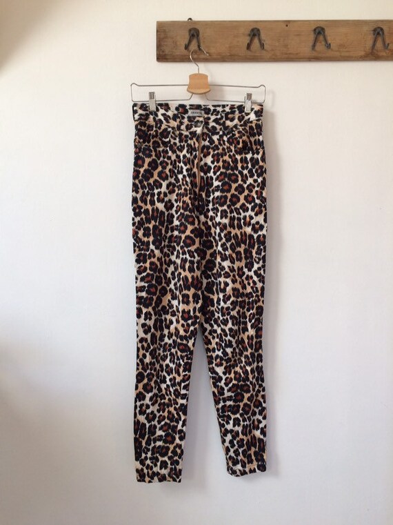 Leopard print high waist skinny pants