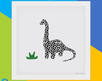 Dinosaur, "Dilly the Dinosaur" Cut-Out Art (Textured White), Perfect Gift