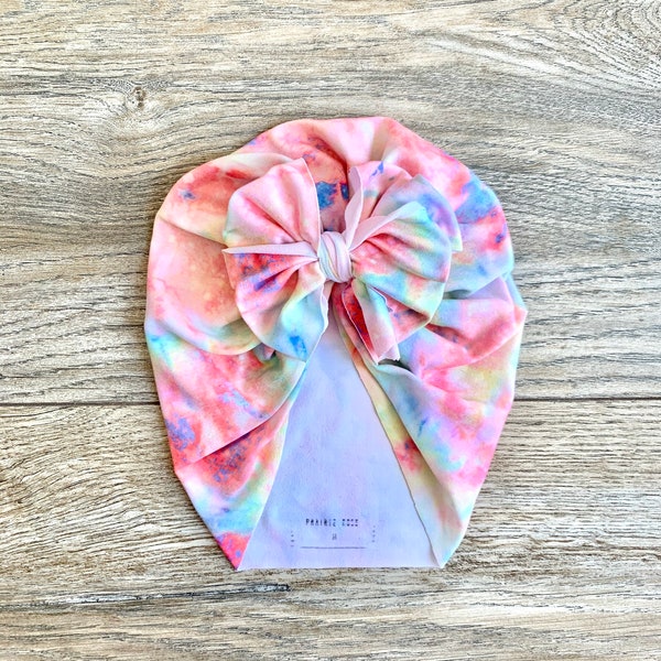 Baby Turban, Tie-Dye Baby Turban, Baby Turban Hat, Baby Girl Turban, Baby Bow Turban, Baby Bow Hat, Baby Turban Headbands