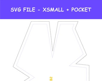 SVG Face Mask Pattern Template for cutting machine, XSmall Face Mask Sewing Pattern Digital Download + Includes Filter Pocket