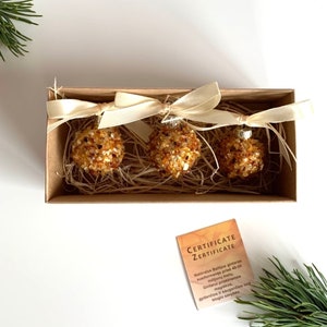 Christmas Tree Decoration SET with the Natural Baltic Amber | Amber Decorations | Christmas Gift