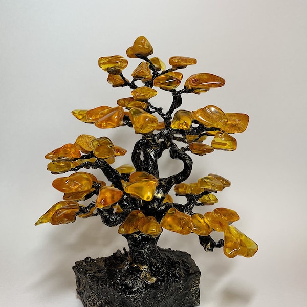 Amazing natural Baltic amber tree (~17cm). Luxury present or decoration for your house
