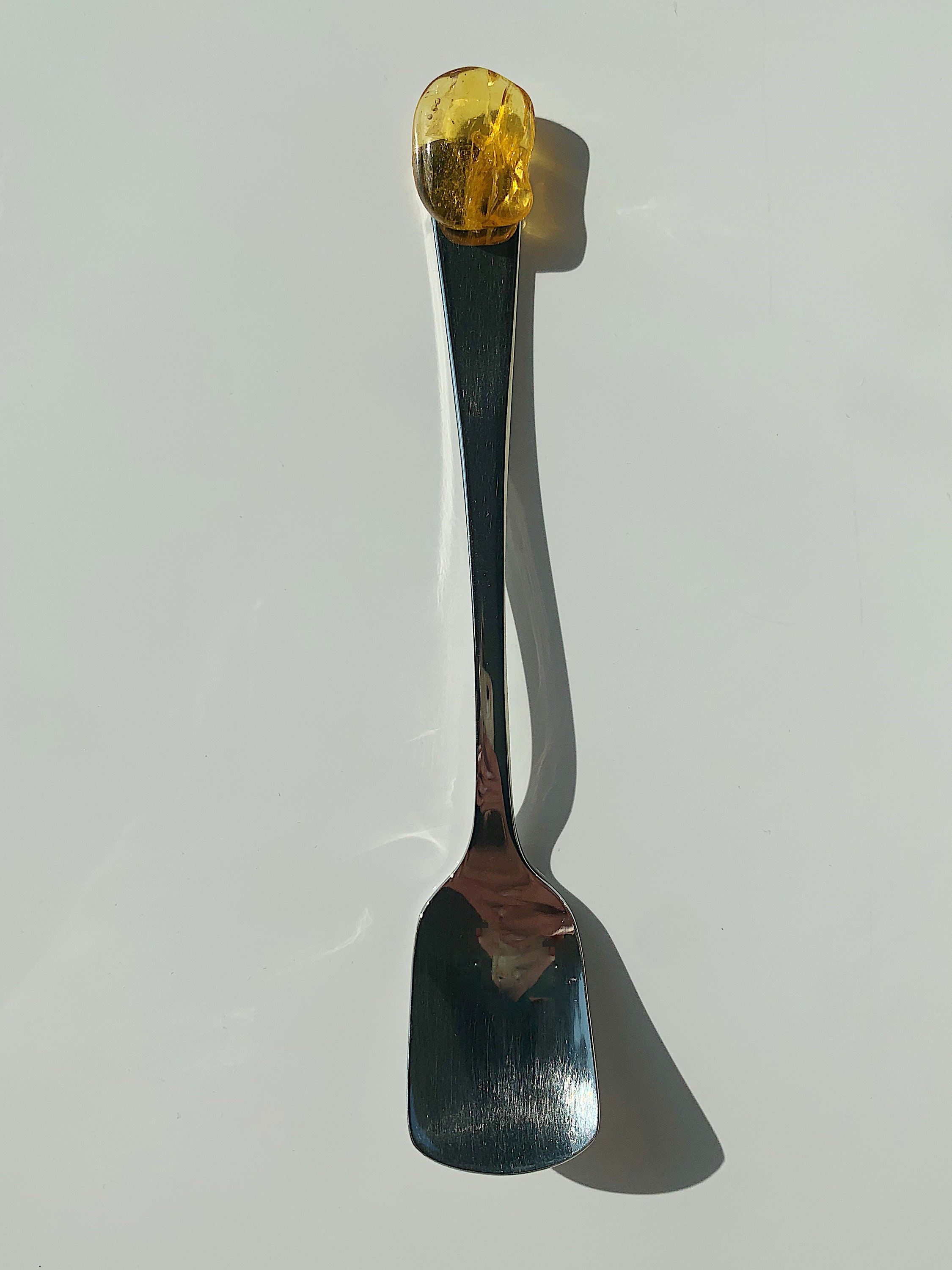 Luxury Spoon for Dessert With the Natural Baltic Amber Piece Etsy UK