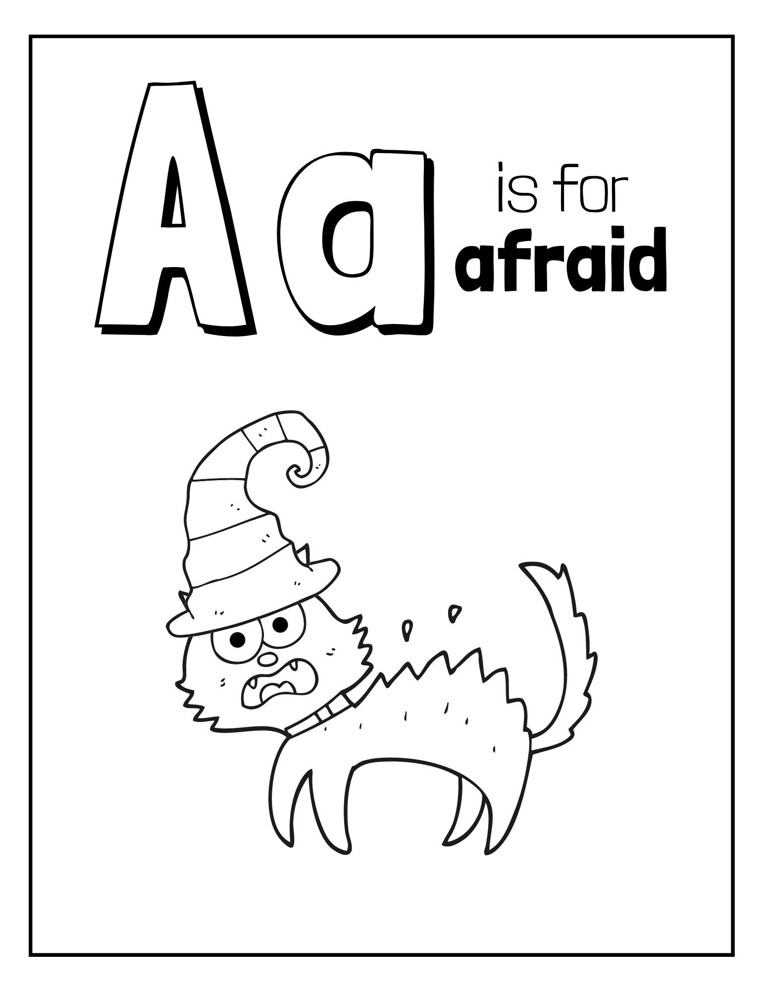 Halloween Alphabet Coloring Pages / Printable Coloring Pages / - Etsy