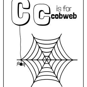 Halloween Alphabet Coloring Pages / Printable Coloring Pages / - Etsy