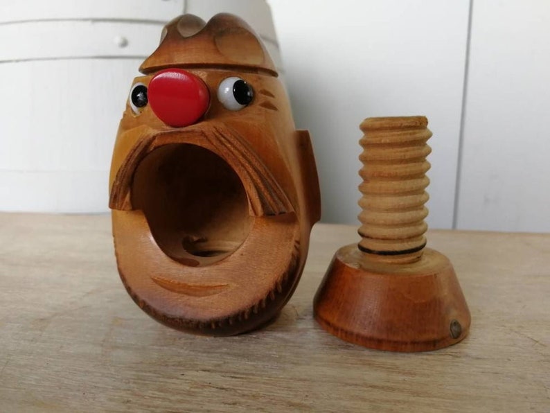 Wooden Vintage Nut Cracker Casse Noix Carved Wood Humour Funny Etsy