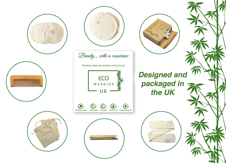 Eco-Friendly Bamboo & Vegan Re-usable Make-Up Remover Pad and Beauty Self Care Pamper Box image 3