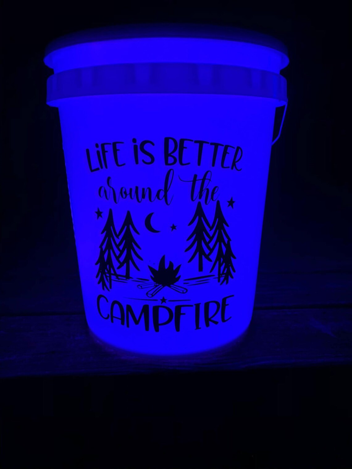Camping Buckets Camping Bucket Lighted Camping Bucket Etsy