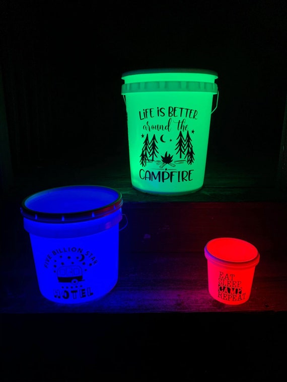 Camping Buckets Camping Bucket Lighted Camping Bucket Etsy
