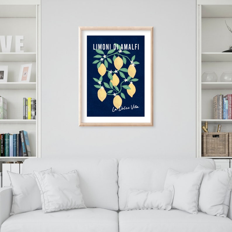 Amalfi Lemon Art Print, Italian Kitchen Wall Decor, Limoni di Amalfi Vintage Poster Style image 6