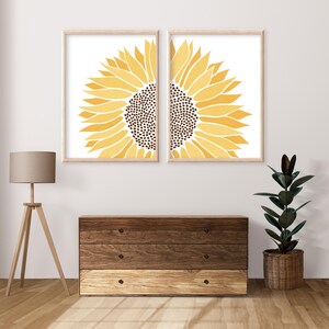 Lámina decorativa floral de girasoles, póster con flores amarillas, arte botánico, tamaños A5/A4/A3/A2/A1/5x7/8x10 imagen 8