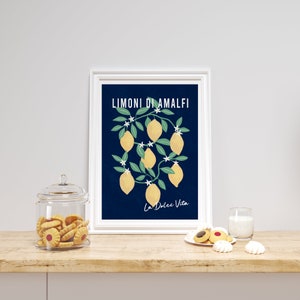 Amalfi Lemon Art Print, Italian Kitchen Wall Decor, Limoni di Amalfi Vintage Poster Style image 7