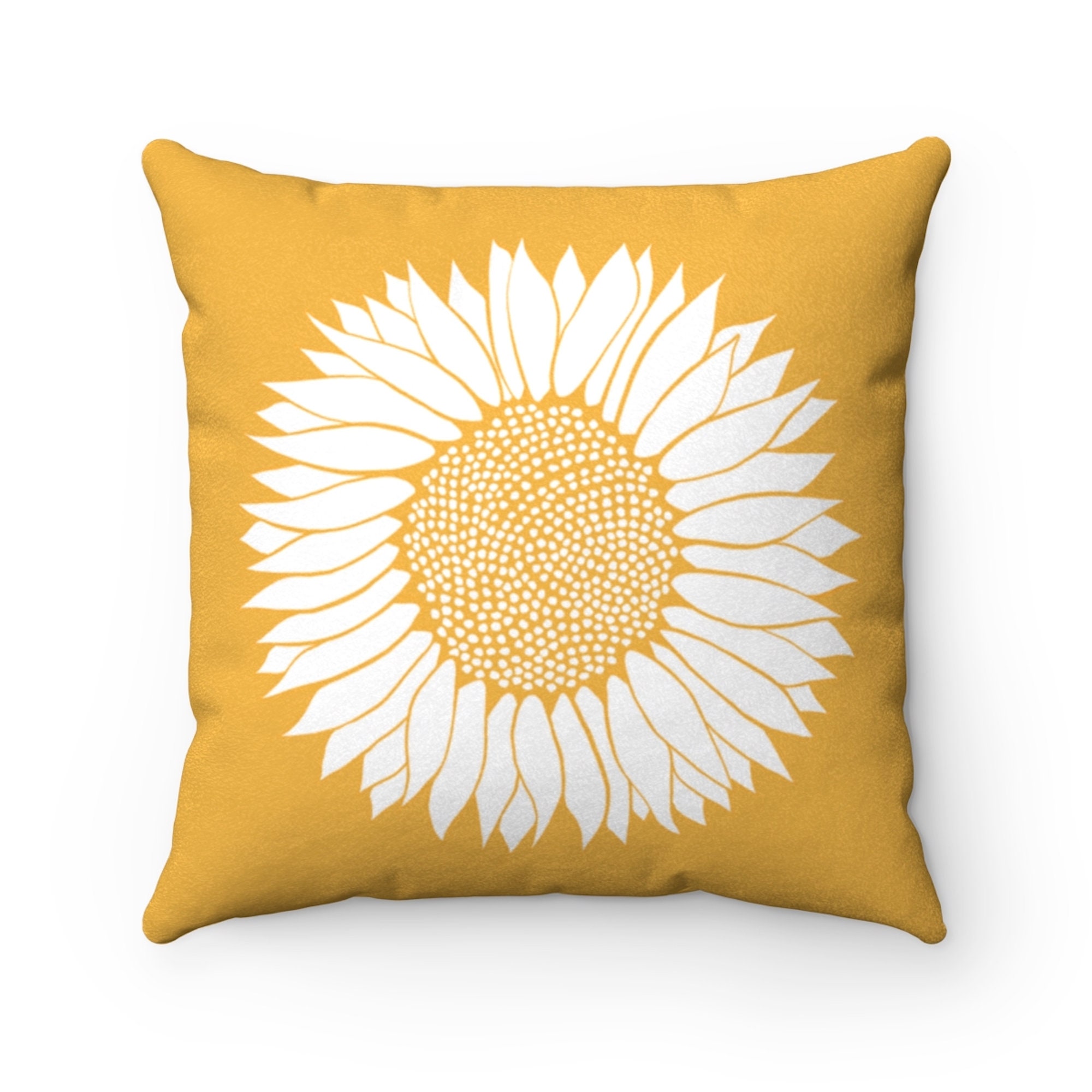 Yellow sunflower cushion soft suede cushions with sunflower Etsy