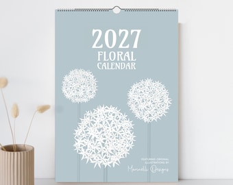 2027 Floral Wall Calendar - Botanical Monthly Planner