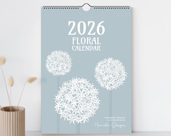 Blumenwandkalender 2026/2027 – Botanischer Monatsplaner – Flexibler Startmonat
