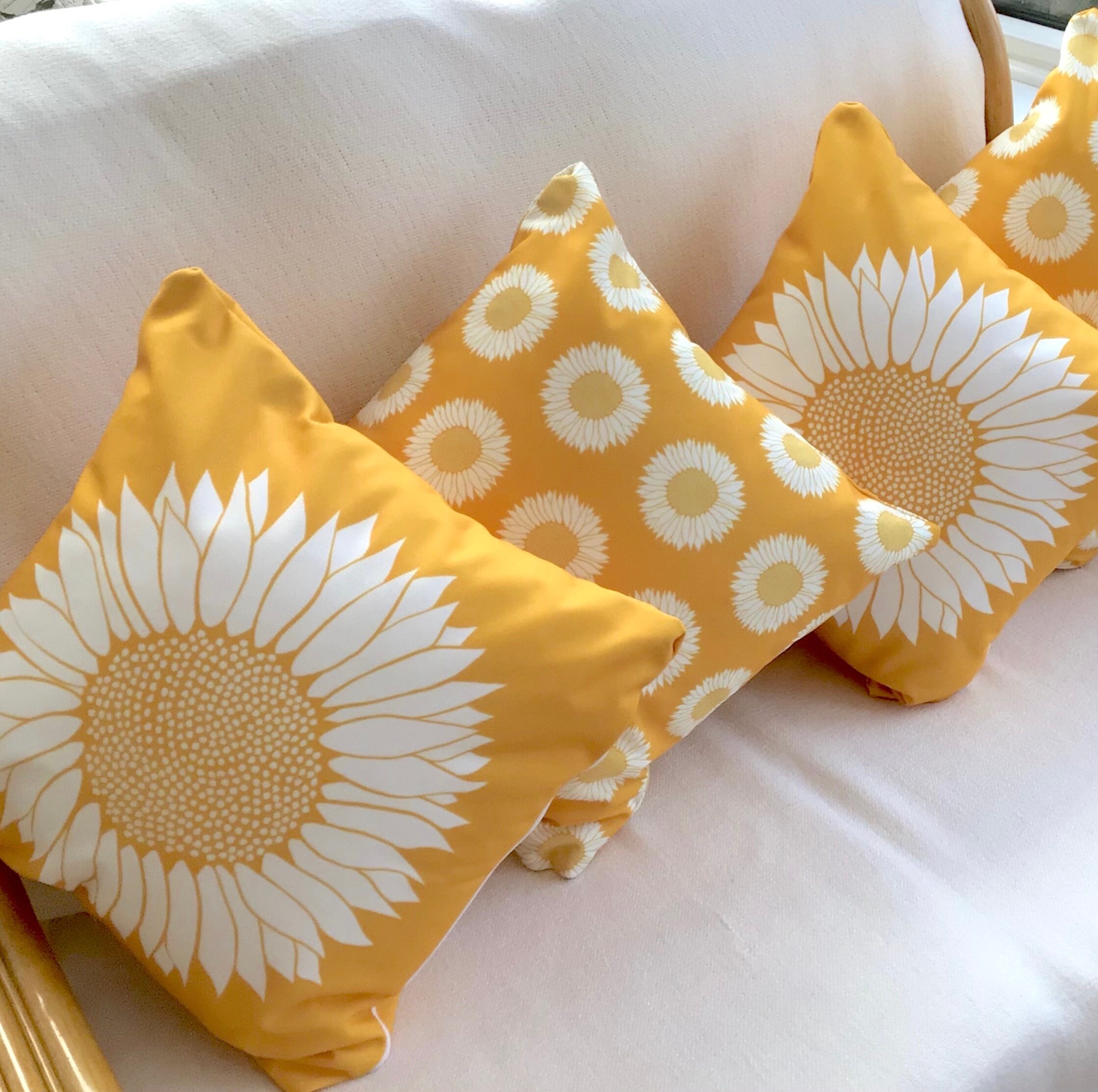Yellow sunflower cushion soft suede cushions with sunflower Etsy