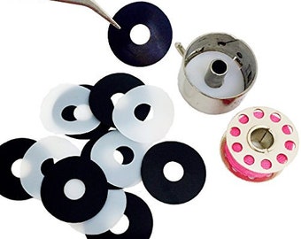PeavyTailor 12Pcs Slippery Bobbin Slim Washers for All Homestyle Sewing Machine. Avoid Backlash and Bird Nesting When Sewing or Embroidering