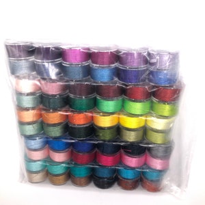 PeavyTailor 60 Pcs/Colors Prewound Embroidery Bobbins Thread Polyester Embroidery Machine Thread Kit. 40 Weight Size A Sewing Thread Bobbins