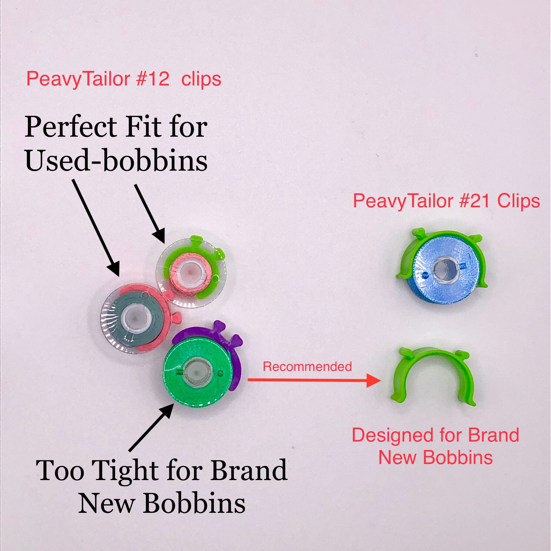 Best Deal for PeavyTailor 12pcs Bobbin Buddies Bobbin Holder Clamp Thread